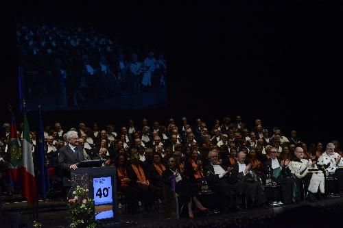 Sergio Mattarella (Presidente della Repubblica) interviene alla cerimonia di inaugurazione dell'Anno Accademico dell'Università di Udine - Udine 13/11/2017